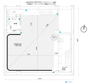 都内池袋駅徒歩4分の白Rホリゾントスタジオ平面図